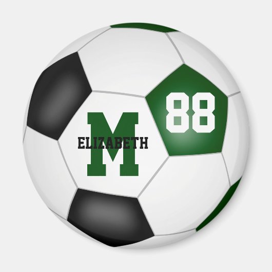 Groen Zwart Custom Voetbal Team Kleuren Magneet (Voorkant)