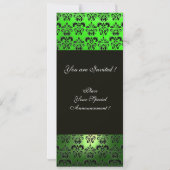 GROEN ZWART DAMAST MONOGRAM ,wit smaragd Kaart (Achterkant)