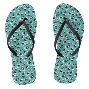 Groen & Zwart Dierenprint Teenslippers