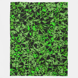 Groen Zwart Driehoek Patroon Fleece Deken