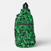 Groen Zwart Driehoek Patroon Sling Bag (Voorkant)