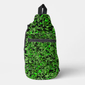 Groen Zwart Driehoek Patroon Sling Bag (Voorkant)