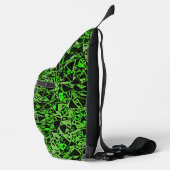 Groen Zwart Driehoek Patroon Sling Bag (Rechts)