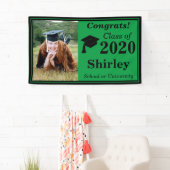 Groen Zwart Een Fotoklasse van 2024 Afstuderen Spandoek (Insitu)