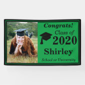 Groen Zwart Een Fotoklasse van 2024 Afstuderen Spandoek (Horizontaal)