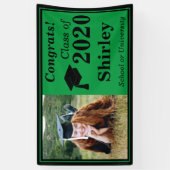 Groen Zwart Een Fotoklasse van 2024 Afstuderen Spandoek (Verticaal)