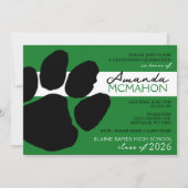 Groen & Zwart Elegante Pawprint (foto terug) Kaart (Voorkant)