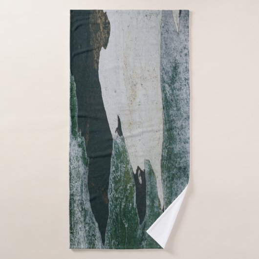 Groen, zwart en beige schilderij badhanddoek (Badhanddoek)