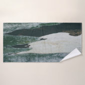 Groen, zwart en beige schilderij badhanddoek (Badhanddoek)