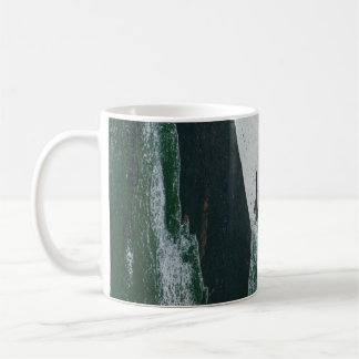 Groen, zwart en beige schilderij koffiemok