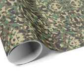 Groen, zwart en bruin camouflagepatroon cadeaupapier (Rol Hoek)