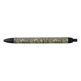 Groen, zwart en bruin camouflagepatroon zwarte inkt pen