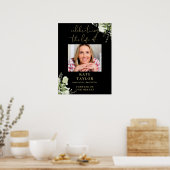 Groen Zwart En Goud Levensfeest Foto Poster (Keuken)