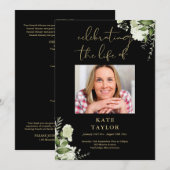 Groen Zwart En Goud Uitvaartorde Van Dienst  Programmakaart (Voorkant / Achterkant)