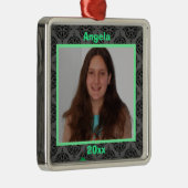 Groen zwart en grijs Damask Keepomwille Ornament (Rechts)