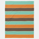 Groen, zwart en oranje strepenpatroon fleece deken (Voorkant)