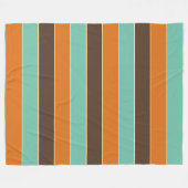 Groen, zwart en oranje strepenpatroon fleece deken (Voorkant (Horizontaal))