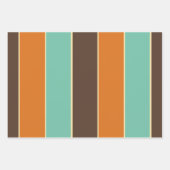 Groen, zwart en oranje strepenpatroon inpakpapier vel (Voorkant)