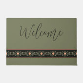 Groen zwart en peach deurmat (Voorkant)