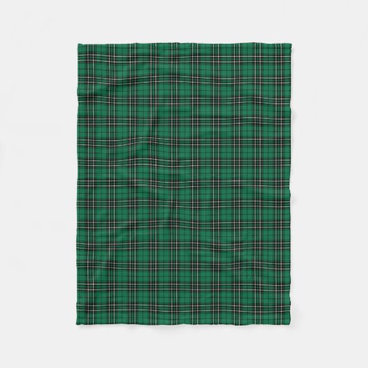 Groen, Zwart en Wit Clan MacLean Hunting Tartan Fleece Deken (Voorkant)