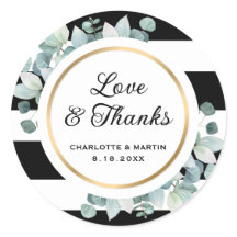 Groen Zwart en Wit Gestreepte Trouwstickers