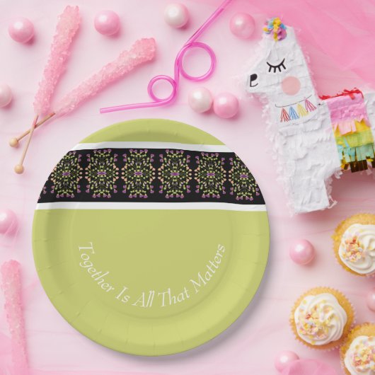 Groen Zwart En Wit Papieren Bordje (Feest)