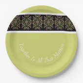 Groen Zwart En Wit Papieren Bordje (Voorkant)