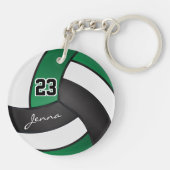 Groen, zwart en wit volleybal sleutelhanger (Achterkant)