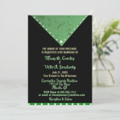 Groen-zwart-envelop-moderne huwelijksuitnodiging kaart (Staand voorkant)