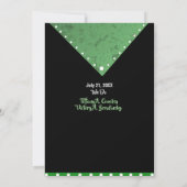 Groen-zwart-envelop-moderne huwelijksuitnodiging kaart (Achterkant)