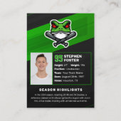 Groen & Zwart Football Trading Kaart Custom Logo Contactkaartje (Achterkant)