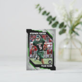 Groen Zwart Football Trading Kaart Football Speler Contactkaartje (Staand voorkant)