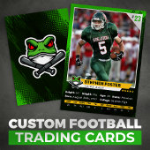 Groen & Zwart Football Trading Kaart Player Foto Contactkaartje