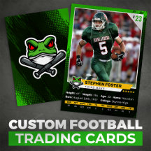 Groen & Zwart Football Trading Kaart Player Foto