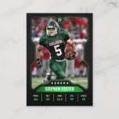 Groen & Zwart Football Trading Kaart Player Foto Contactkaartje (Voorkant)