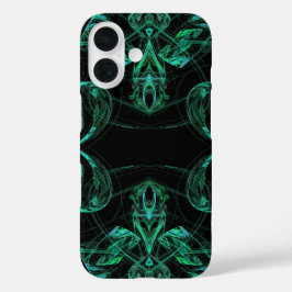 Groen & Zwart Fractal telefoonhoesje iPhone 16 Hoesje