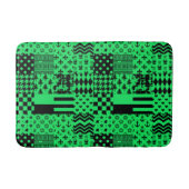 Groen Zwart Gemengde Patchwork Ontwerp Patchwork Badmat (Voorkant)
