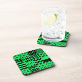 Groen Zwart Gemengde Patchwork Ontwerp Patchwork Bier Onderzetter (Rechterzijde)