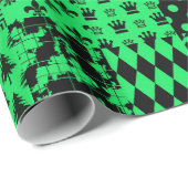 Groen Zwart Gemengde Patchwork Ontwerp Patchwork Cadeaupapier (Rol Hoek)