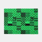 Groen Zwart Gemengde Patchwork Ontwerp Patchwork Deurmat (Voorkant)