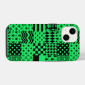 Groen Zwart Gemengde Patchwork Ontwerp Patchwork iPhone Hoesje (Achterkant horizontaal)
