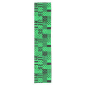 Groen Zwart Gemengde Patchwork Ontwerp Patchwork Korte Tafelloper (Voorkant)