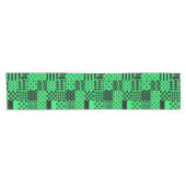Groen Zwart Gemengde Patchwork Ontwerp Patchwork Korte Tafelloper (Horizontaal)