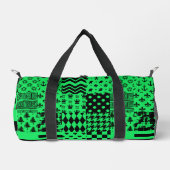 Groen Zwart Gemengde Patchwork Ontwerp Patchwork Plunjezak (Voorkant)