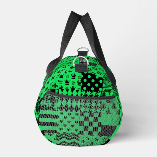 Groen Zwart Gemengde Patchwork Ontwerp Patchwork Plunjezak (Rechts)