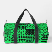 Groen Zwart Gemengde Patchwork Ontwerp Patchwork Plunjezak (Achterkant)