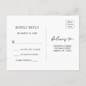 Groen Zwart Geometrisch Bloemen Krans Bruiloft RSV Uitnodiging Briefkaart (Achterkant)