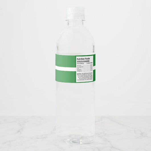 Groen & Zwart Gepersonaliseerd Afstuderen Waterfles Etiket (Achterkant)