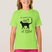 Groen Zwart Gepersonaliseerde Crazy Cat Kiddo T-shirt (Voorkant)