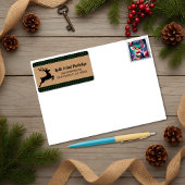 Groen & Zwart Geplaagd Rendier Kerstmis Custom Etiket